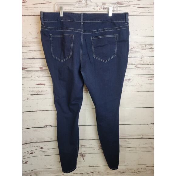 Maurices Blue Denim Skinny Mid Rise Dark Wash Jeans Women's Plus Size 22 - Picture 2 of 8